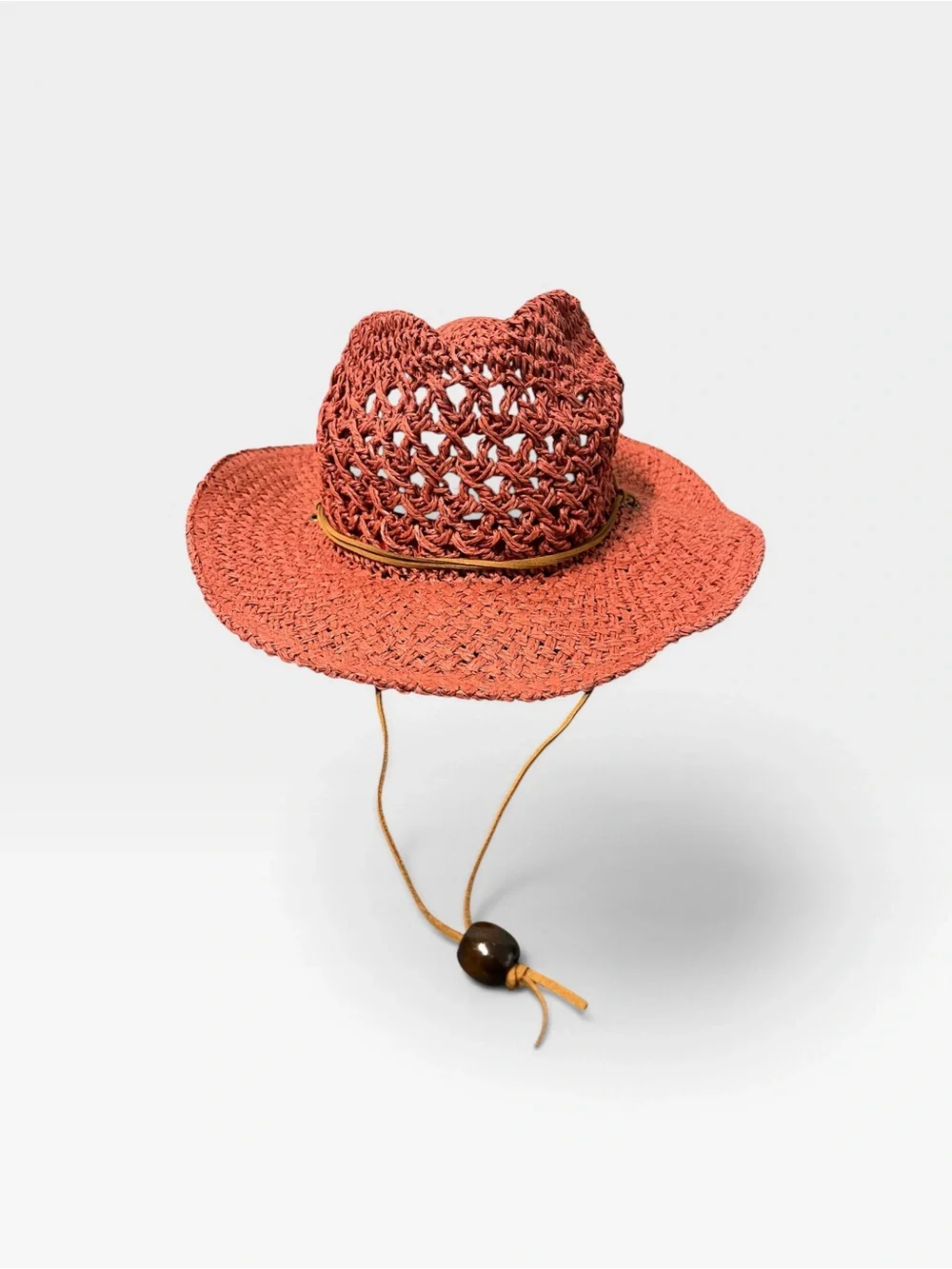 Vince Camuto Coral Braided Straw Sun Hat with Chin Cord